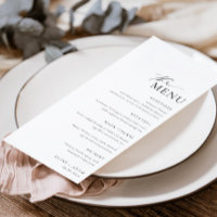 Ellesmere Minimalist Wedding Long Menu & Thank You
