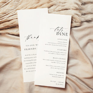 Ellesmere Minimalist Wedding Long Menu & Thank You