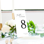 Ellesmere Minimalist Wedding Long Table Number<br><div class="desc">These table numbers feature a modern minimalist design with a hand-lettered script font on a white background for a clean and simple look. The script heading is an image that cannot be edited. All of the other text is fully editable. For more advanced customisation of this design, simply select the...</div>