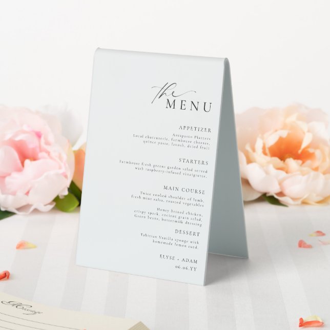 Ellesmere Minimalist Wedding Menu (In SItu (Wedding))