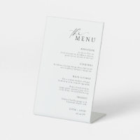 Ellesmere Minimalist Wedding Menu