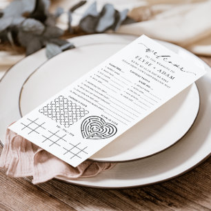 Ellesmere Minimalist Wedding Quiz and Menu