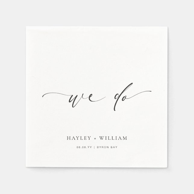 Ellesmere Minimalist Wedding We Do Napkin (Front)