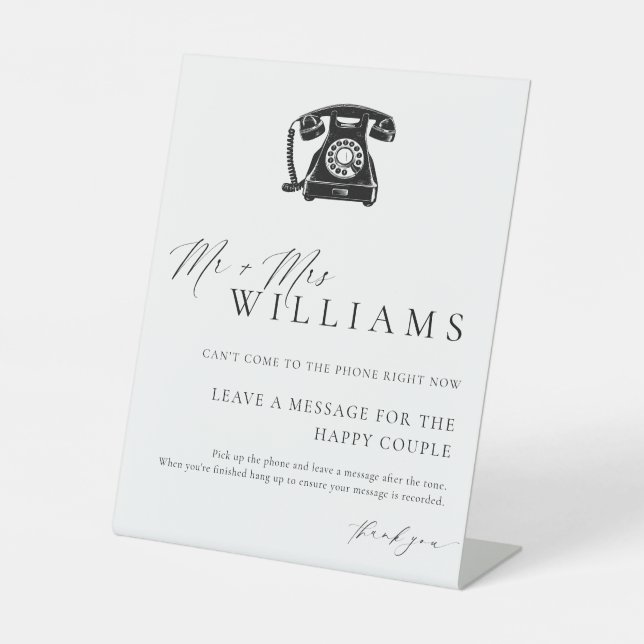 Ellesmere Modern Minimal Audio Guestbook Pedestal Sign (Front)