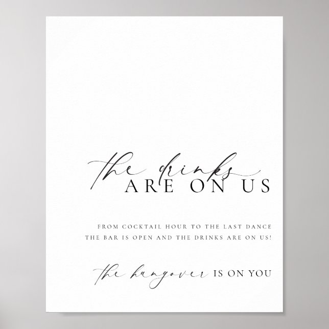 Ellesmere Modern Minimal Open Bar Menu Sign (Front)