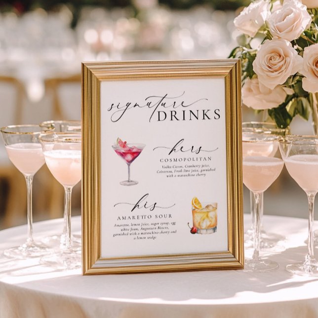 Ellesmere Modern Minimal Signature Drinks Sign (Creator Uploaded)