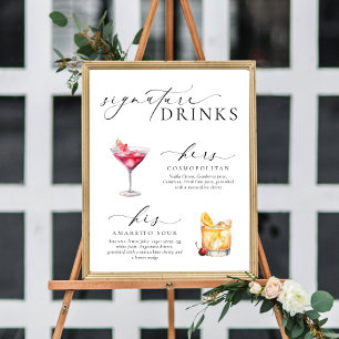 Ellesmere Modern Minimal Signature Drinks Sign