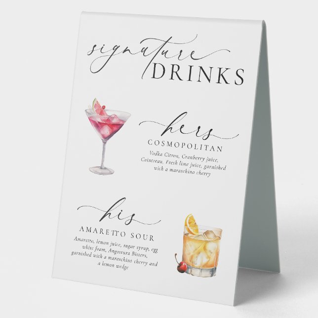 Ellesmere Modern Minimal Signature Drinks Sign (Creator Uploaded)