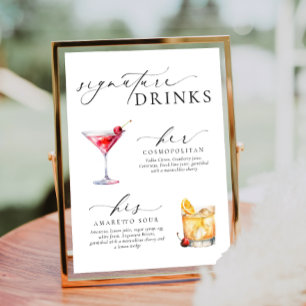 Ellesmere Modern Minimal Signature Drinks Sign