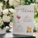 Ellesmere Modern Minimal Signature Drinks Sign<br><div class="desc">This signature drinks menu sign features a modern calligraphy script heading and minimalist design. The script text heading is an image that cannot be edited. The heading image can be resized to fit any poster size. All of the other text is fully editable. The template includes over 100 drink options....</div>