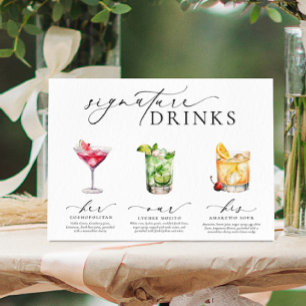 Ellesmere Modern Minimal Signature Drinks Sign