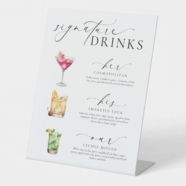 Ellesmere Modern Minimal Signature Drinks Sign (Creator Uploaded)