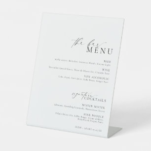 Ellesmere Modern Minimal The Bar Drinks Menu Pedestal Sign