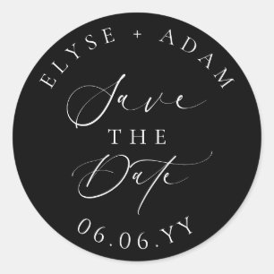 Ellesmere Modern Minimalist Wedding Save The Date Classic Round Sticker