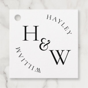 Ellesmere Monogram Wedding Favour Tags