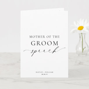 Ellesmere Mother Of The Groom Wedding Speech Card
