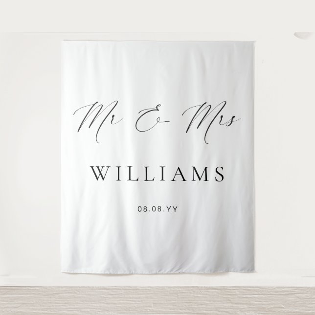 Ellesmere Mr and Mrs Wedding Backdrop Tapestry (Front)
