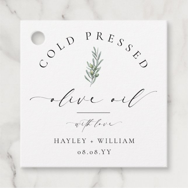 Ellesmere Olive Oil Favour Tags (Front)