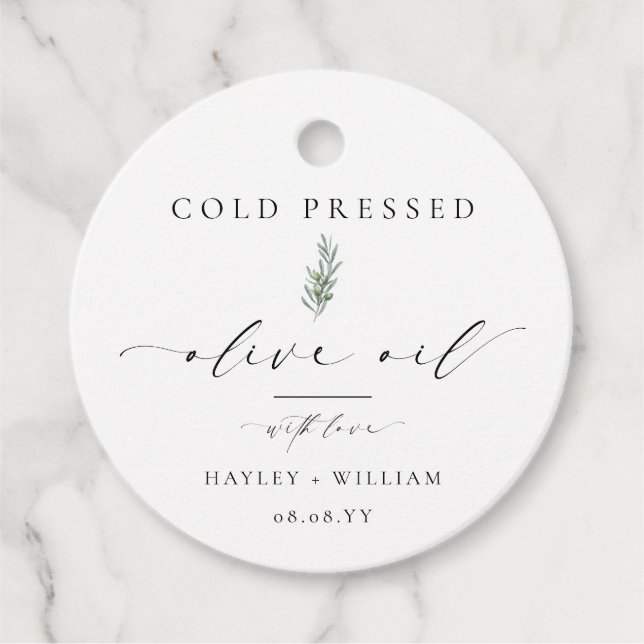 Ellesmere Olive Oil Favour Tags (Front)