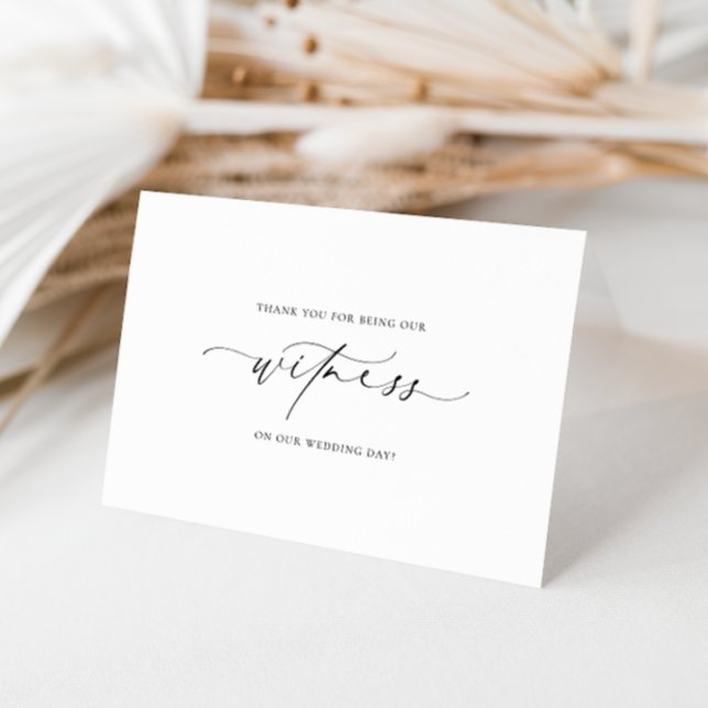 Ellesmere Thank You For Being Our Witness Wedding Card (Wedding Witness Thank You Card Ellesmere )