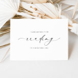 Ellesmere Thank You For Your Reading Wedding Card<br><div class="desc">This Ellesmere wedding day card features a modern minimalist design on a white background for a clean and simple look. The script heading is an image that cannot be edited. All of the other text is fully editable. For more advanced customisation of this design, simply select the "Customise It" button...</div>