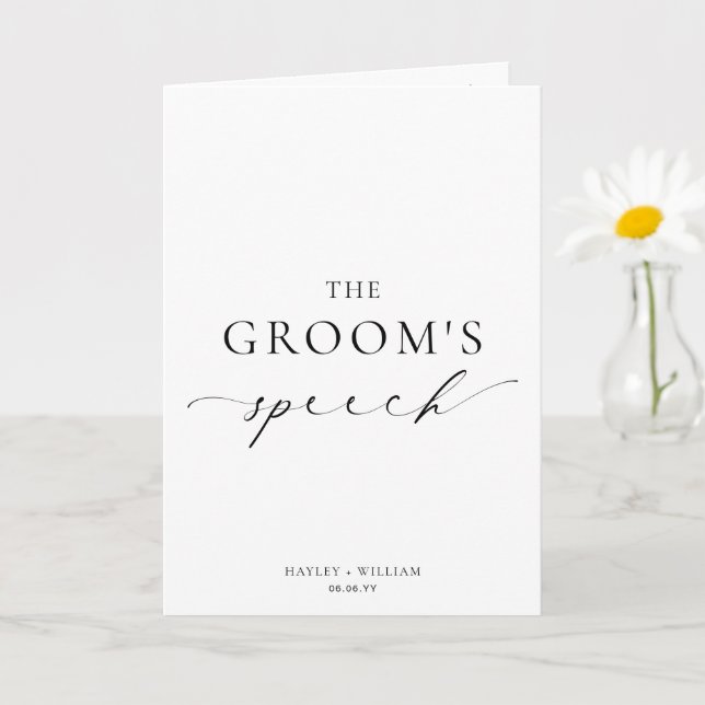 Ellesmere The Groom's Wedding Speech Card (Small Plant)