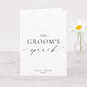Ellesmere The Groom's Wedding Speech Card