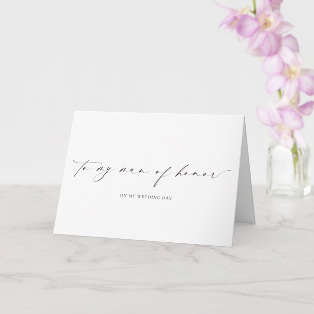 Ellesmere To My Man Of Honour Wedding Day Card (Orchid)