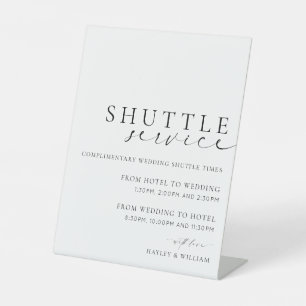 Ellesmere Wedding Venue Transport Shuttle Service Pedestal Sign