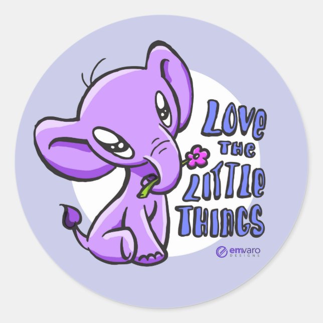 Elli: Love the Little Things elephant sticker (Front)