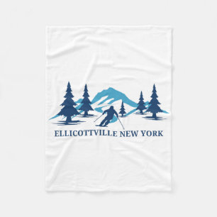 Ellicottville New York Ski Resort Skiing Skier Fleece Blanket