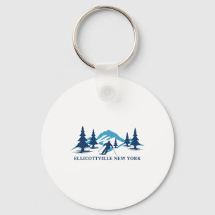 Ellicottville New York Ski Resort Skiing Skier Key Ring