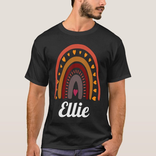 Ellie Colourful Rainbow  womengirlbaby name idea T-Shirt (Front)
