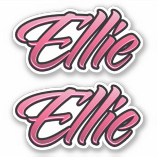 Ellie faded pink sticker sticker embroiderset