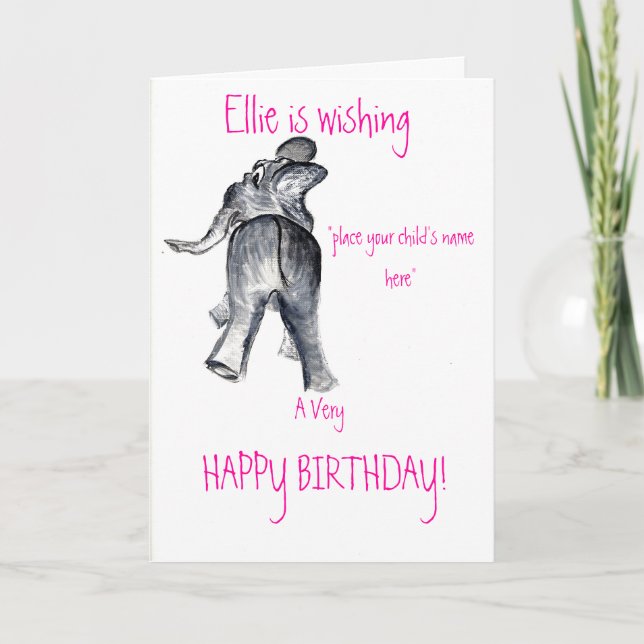 Ellie Happy Birthday Card (girl) (Front)
