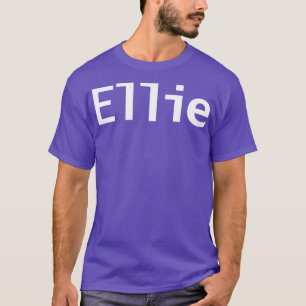 Ellie Minimal Typography White Text T-Shirt