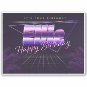 Ellie Name Vorname lila retro Sticker Geburtstag