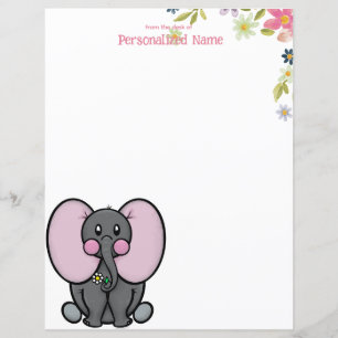 Ellie Phant Floral Unlined Paper Sheet