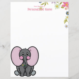 Ellie Phant Floral Unlined Paper Sheet