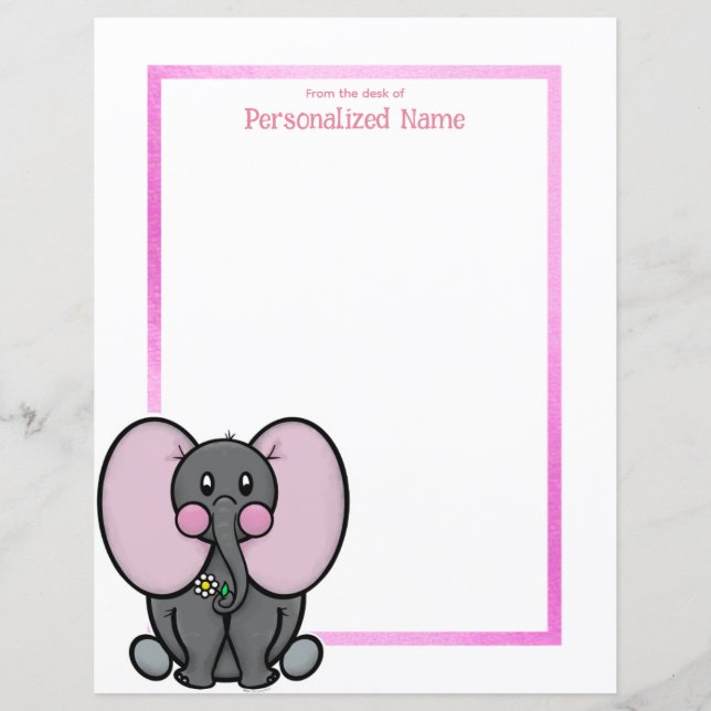 Ellie Phant Frame Unlined Paper Sheet (Front)