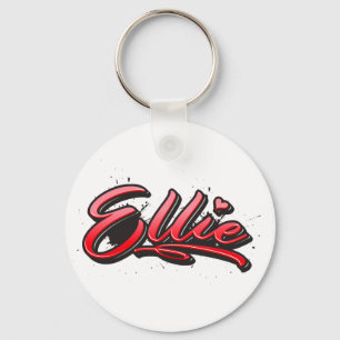 Ellie red Heart Graffiti Schlüsselanhänger Key Ring
