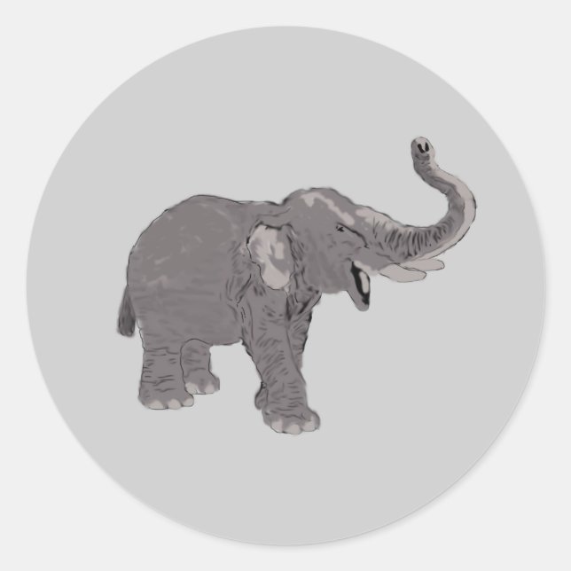 Ellie the Elephant Classic Round Sticker (Front)