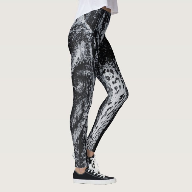 Ellie the Elephant Unique Wild Animal Portrait Art Leggings (Right)