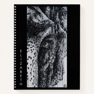 Ellie the Elephant Unique Wild Animal Portrait Art Notebook