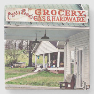 Ellijay, Georgia, Apples, Crossroads, Vintage Sign Stone Coaster