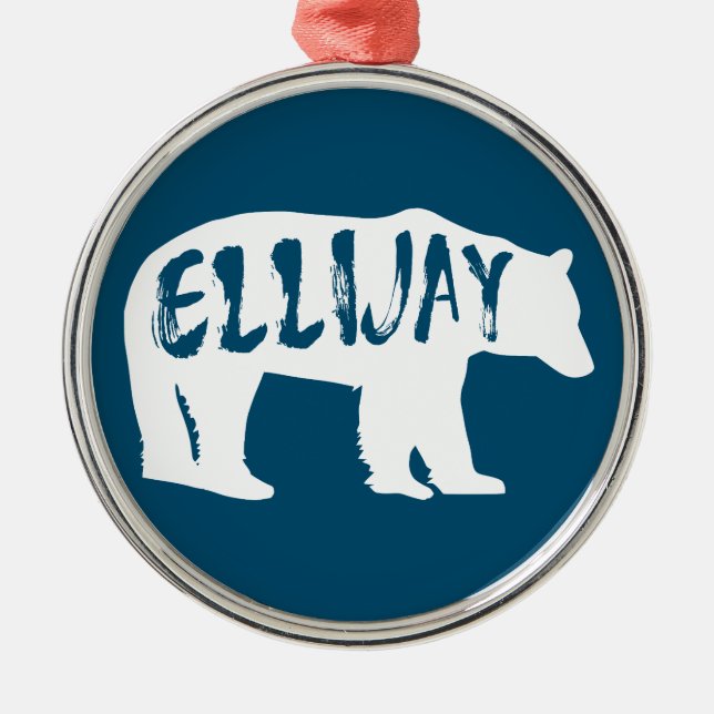 Ellijay Georgia Bear Metal Tree Decoration (Front)