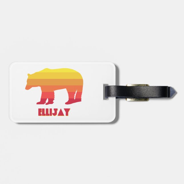 Ellijay Georgia Rainbow Bear Luggage Tag (Back Horizontal)
