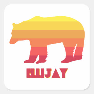 Ellijay Georgia Rainbow Bear Square Sticker
