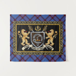 Elliot Clan Badge & Motto w/Lions  Tapestry