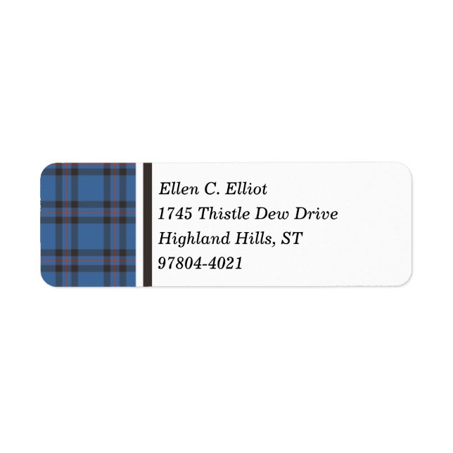 Elliot Clan Blue and Brown Scottish Tartan (Front)